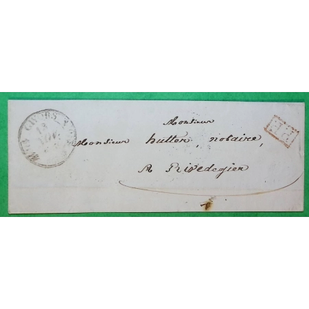 CAD TYPE 11 GIVORS RHONE PP PORT PAYE POUR RIVE DE GIER LOIRE 1839 LETTRE COVER FRANCE