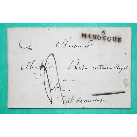 MARQUE 5 MANOSQUE BASSES ALPES POUR L'ISLE SUR LA SORGUE VAUCLUSE 36x9 1822