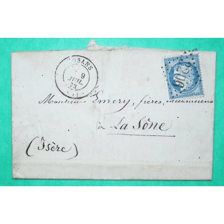 N°60A GC 3206 ROSANS HAUTES ALPES POUR LA SONE ISERE 1873