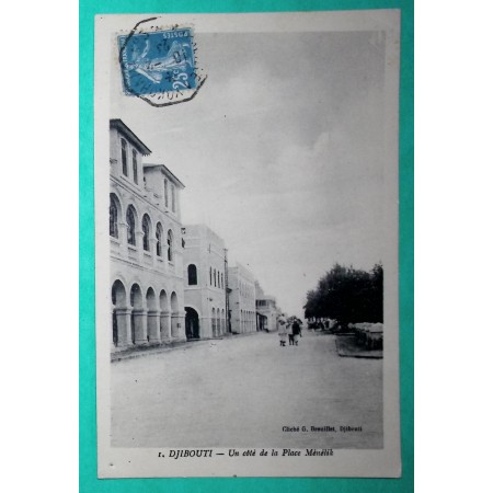 N°140 SEMEUSE CACHET MARITIME MARSEILLE A YOKOHAMA N°3 CARTE POSTALE DJIBOUTI POUR DEPART COLOMBO 1924