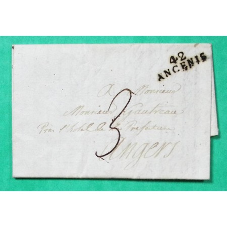 MARQUE 42 ANCENIS LOIRE INFERIEURE POUR ANGERS MAINE ET LOIRE 28x9 1808