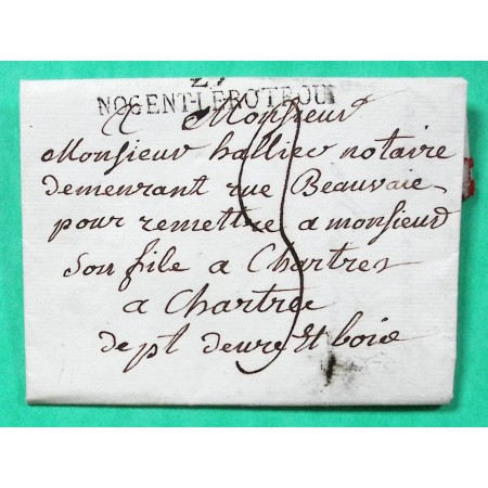 MARQUE 27 NOGENT LE ROTROU EURE ET LOIR POUR CHARTRES 51x10 1815