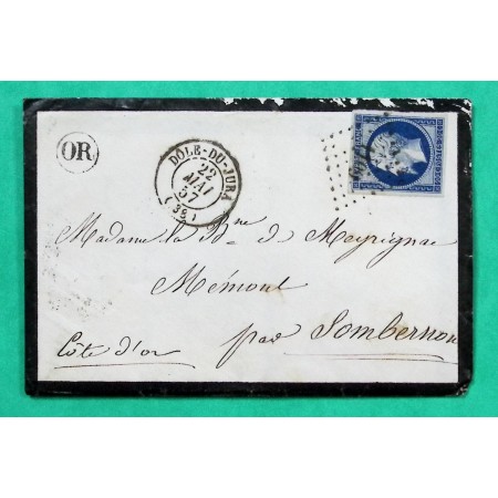 N°14 TB PC 1109 DOLE JURA OR ORIGINE RURALE AUTHUME POUR MESMONT COTE D'OR 1857
