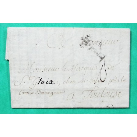 MARQUE DE PARIS P COURONNE LN N°8 POUR TOULOUSE HAUTE GARONNE 1771