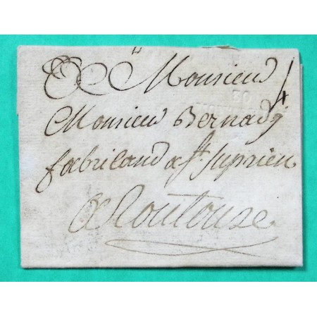 MARQUE 30 MONTREJEAU A SEC HAUTE GARONNE DEPART ST PE POUR TOULOUSE PERIODE REVOLUTIONNAIRE 32x9 1792