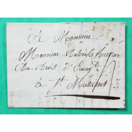 MARQUE 75 NIORT ROUGE DEUX SEVRES POUR ST MAIXENT PERIODE REVOLUTIONNAIRE 21x9 1792