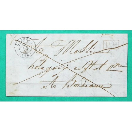 CAD TYPE 15A CAZERES SUR GARONNE HAUTE GARONNE PP PORT PAYE POUR BORDEAUX GIRONDE 1845