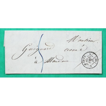 CAD TYPE 15 PARIS BUREAU L PEU COMMUN POUR ISSOUDUN INDRE 1848