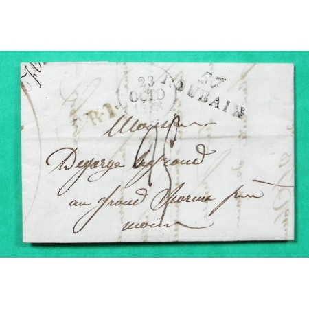 MARQUE 57 ROUBAIX NORD POUR MONS BELGIQUE 35x11 1828