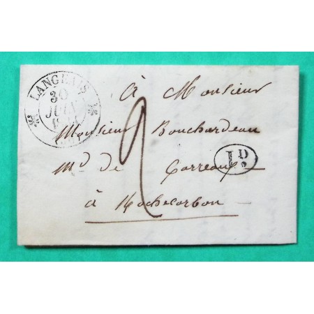 CAD TYPE 12 LANGEAIS INDRE ET LOIRE DECIME RURAL LA ROUCHOUSE POUR ROCHECORBON 1834