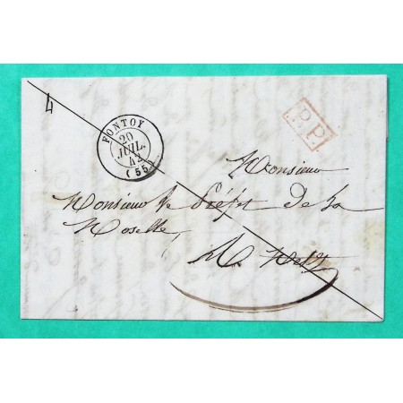 CAD TYPE 15 FONTOY MOSELLE PP PORT PAYE POUR METZ 1842