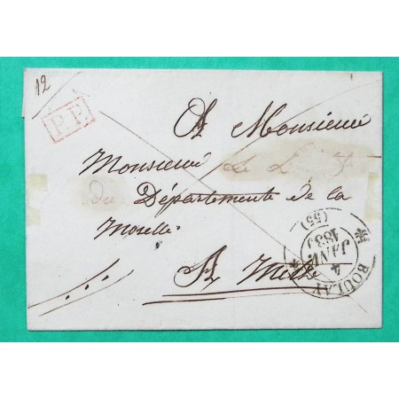 CAD TYPE 12 BOULAY MOSELLE PP PORT PAYE POUR METZ 1839