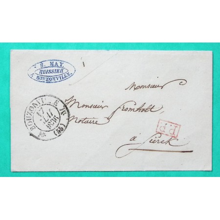 CAD TYPE 12 BOUZONVILLE MOSELLE PP PORT PAYE POUR SIERCK 1836