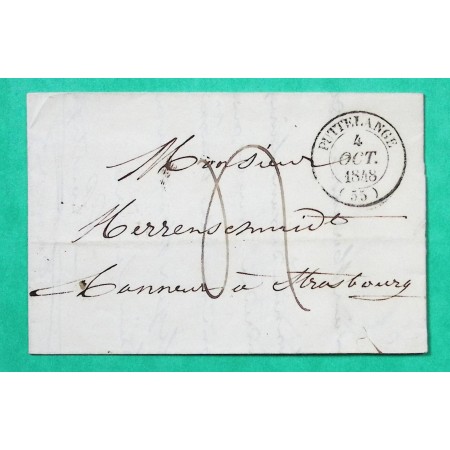 CAD TYPE 14 PUTTELANGE MOSELLE POUR STRASBOURG BAS RHIN 1848