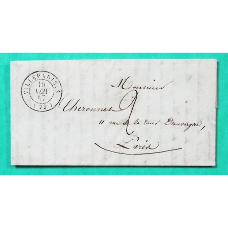 CAD TYPE 15 VILLEPARISIS SEINE ET MARNE POUR PARIS 1847
