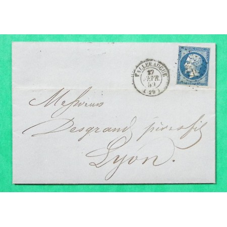 N°14 PC 3477 VALLERAUGUE GARD POUR LYON 1859