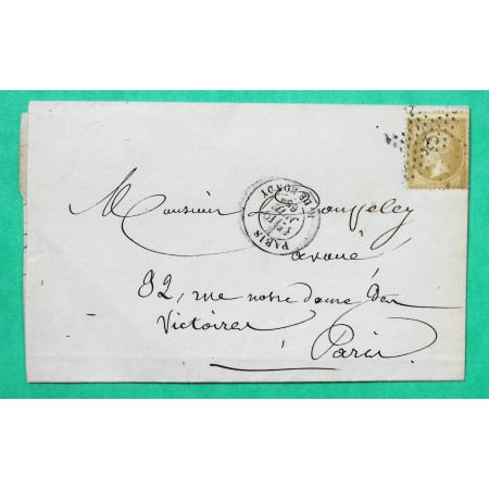 N°21 ETOILE DE PARIS N°5 R. DE BONDY POUR NOTRE DAME DES VICTOIRES PARIS CORRESPONDANCE LOCALE 1866