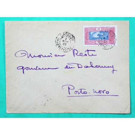 LETTRE DJOUGOU AEF DAHOMEY ET DEPENDANCES POUR PORTO NOVO 1929