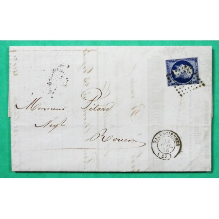 N°14 PC 3472 VALENCIENNES NORD BELLE FACTURE ILLUSTREE SUCRERIE INDIGENE POUR ROUEN SEINE INFERIEURE 1858