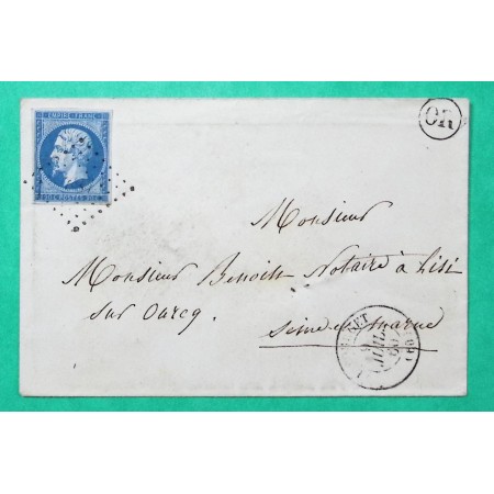 N°14 PC 482 LE BOURGET SEINE OR ORIGINE RURALE POUR LIZY SUR OURCQ SEINE ET MARNE 1860
