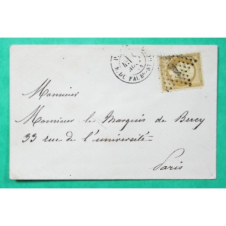 N°21 ETOILE DE PARIS 9P2 R. DU FAUBOURG ST HONORE CORRESPONDANCE LOCALE POUR PARIS BERCY 1864