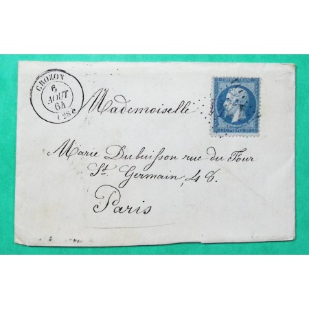 N°22 GC 1241 CROZON FINSITERE POUR PARIS 1864