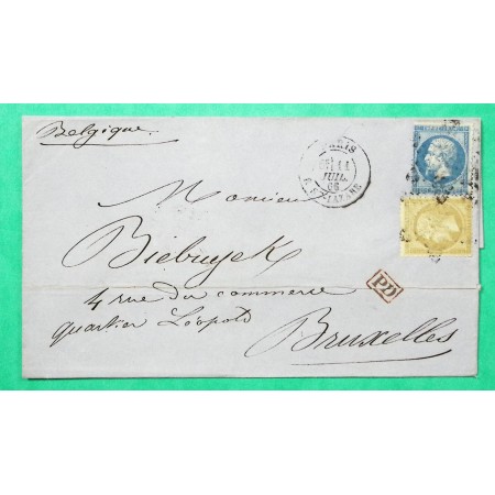 N°21 + 22 ETOILE DE PARIS N°2 R. ST-LAZARE POUR BRUXELLES BELGIQUE 1866