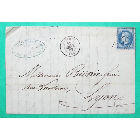 N°29 GC 37 AISEREY COTE D'OR POUR LYON RHONE 1868