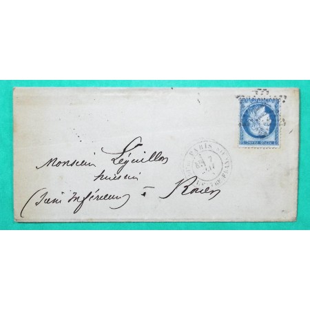 N°60C ETOILE DE PARIS N°11 PL. DU THEATRE-FRANCAIS POUR ROUEN SEINE INFERIEURE 1875