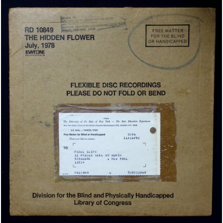 FRANCHISE AMERICAINE USA AVEC 4 VINYLES MUSIQUE THE HIDDEN FLOWER POUR PERSONNES HANDICAPES OU AVEUGLES 1978