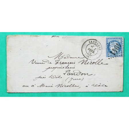 N°60A GC 4941 SANTENAY COTE D'OR BUREAU SUPPLEMENTAIRE POUR LANDON JURA 1873
