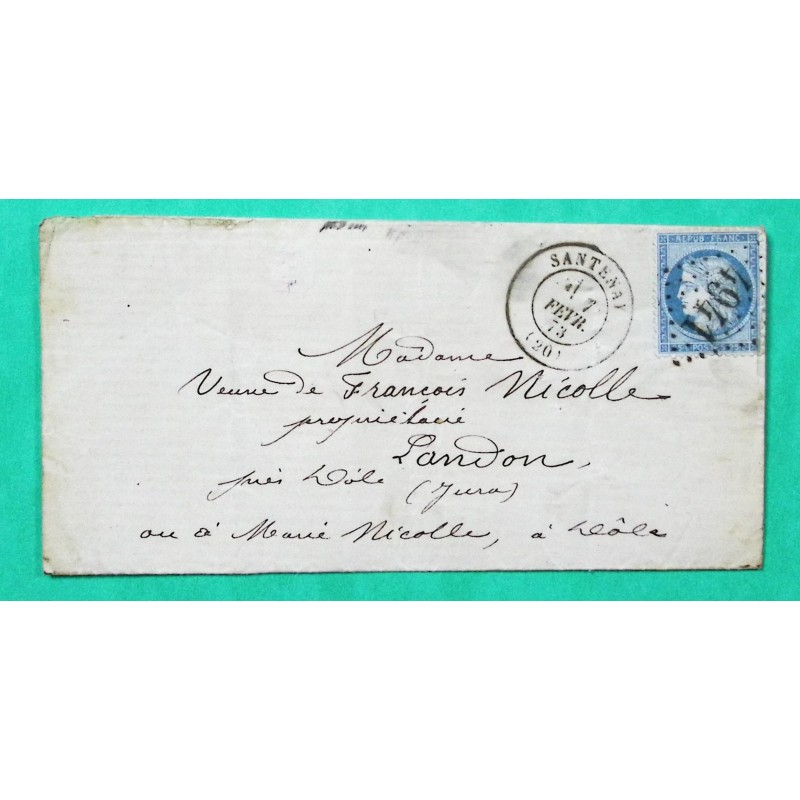 N°60A GC 4941 SANTENAY COTE D'OR BUREAU SUPPLEMENTAIRE POUR LANDON JURA 1873