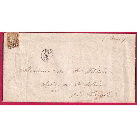 N°1 TTB GRILLE LISIEUX CALVADOS SUR IMPRIME FIARE PART POUR ST HILAIRE ORNE 1851