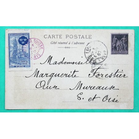N°103 SAGE CARTE POSTALE EXPOSITION UNIVERSELLE PARIS 1900 RAPP VIGNETTE SUEDE