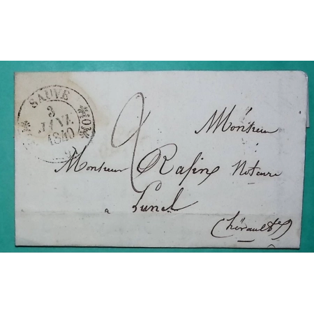 CAD TYPE 11 SAUVE GARD POUR LUNEL HERAULT 1840 LETTRE COVER FRANCE