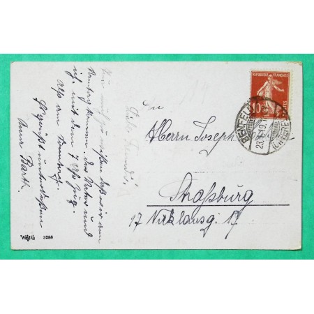 N°138 SEMEUSE OBLITERATION ALLEMANDE BENFELD ALSACE LORRAINE CARTE POSTALE 1919