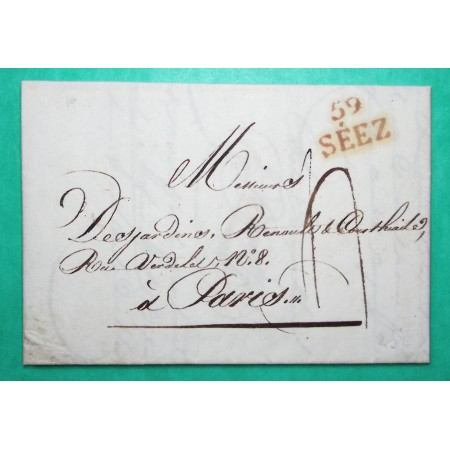 MARQUE 59 SEEZ ROUGE ORNE POUR PARIS 20x13.5 1819