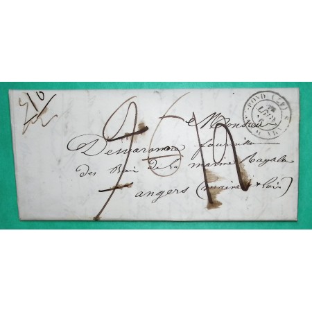 CAD TYPE 14 ST AMAND MONTROND CHER TAXE MANUSCRITE MODIFIEE DEUX FOIS POUR ANGERS MAINE ET LOIRE 1846