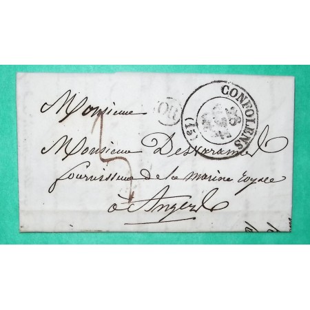 CAD TYPE 13 CONFOLENS CHARENTE OR ORIGINE RURALE A IDENTIFIER POUR ANGERS MAINE ET LOIRE 1847