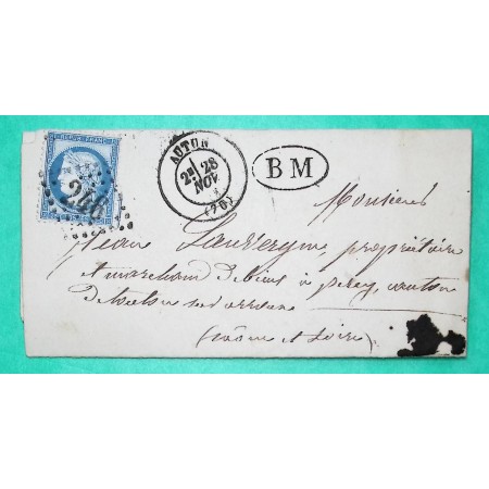 N°60A BM BOITE MOBILE AUTUN SAONE ET LOIRE DEPART MESVRES 1873