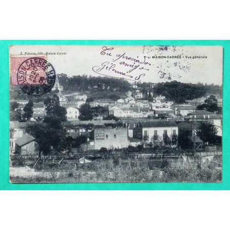 N°129 SEMEUSE CARTE POSTALE MAISON CARREE ALGER ALGERIE POUR OLORON STE MARIE BASSES PYRENEES 1908