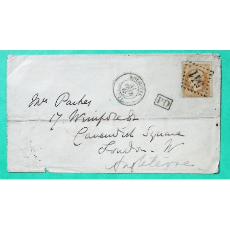 N°23 GC 541 BOUGIVAL SEINE ET OISE POUR LONDRES ANGLETERRE 1868
