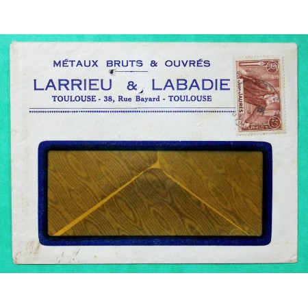 N°318 JEAN JAURES SEUL SUR LETTRE + VIGNETTE CHOCOLAT SUCHARD VERSO LETTRE TOULOUSE 1936
