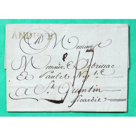 MARQUE ANDUSE ANDUZE GARD POUR ST QUENTIN AISNE  LN N°2 1789