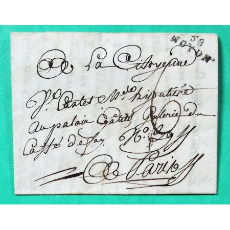 MARQUE 58 NOYON OISE POUR PARIS PERIODE REVOLUTIONNAIRE 21x8 1798