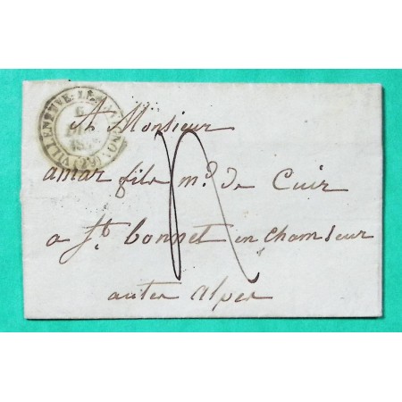 CAD TYPE 14 VILLENEUVE LES AVIGNON GARD POUR ST BONNET EN CHAMPSAUR HAUTES ALPES 1848