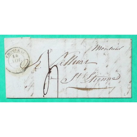 CAD TYPE 14 CHOMERAC ARDECHE POUR ST ETIENNE LOIRE 1838