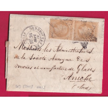 GUERRE 1870 BALLON MONTE LES ETATS UNIS PARIS 26 SEPTEMBRE 1870 POUE ANICHE NORD BEAU TEXTE