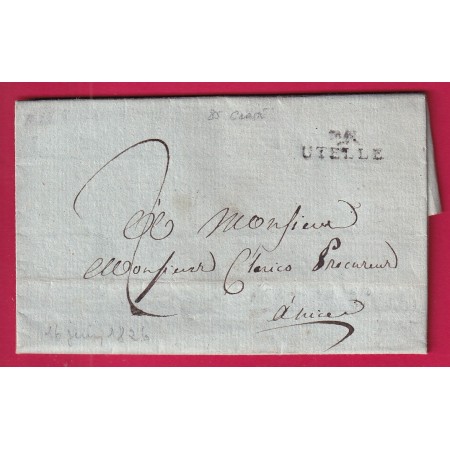 MARQUE GRATTEE UTELLE ALPES MARITIMES 1826 POUR NICE