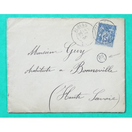 N°90 SAGE CAD TYPE A ALBENS SAVOIE OR ORIGINE RURALE LA BIOLLE POUR BONNEVILLE HAUTE SAVOIE 1900